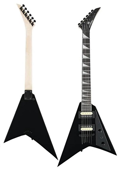 Maxword DG-28BK-50AMP V Kasa Gül Klavye 2x Zebra Humbucker Manyetik 50W Amfili Elektro Gitar