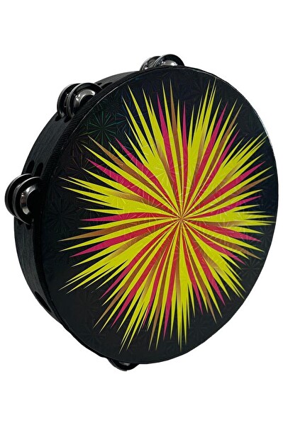 Midex TF-30BK Çift Sıra 8 Zilli Siyah Derili Tef Tamburin 25.5 CM