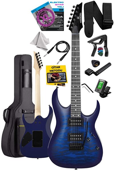 Maxword Grade Blue Rosewood Klavye HH Yüksek Kaliteli Elektro Gitar