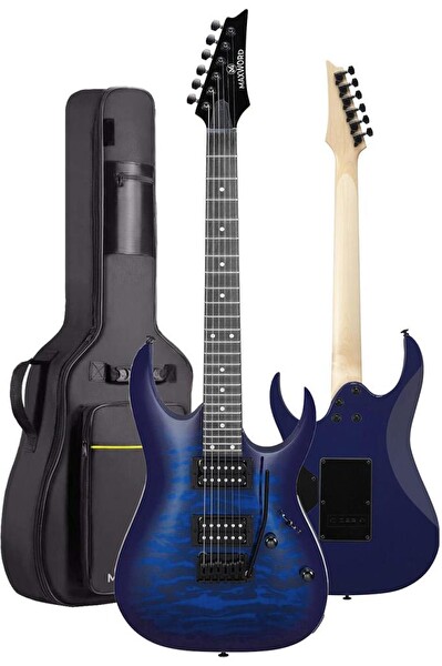Maxword Grade Blue Rosewood Klavye HH Yüksek Kaliteli Elektro Gitar