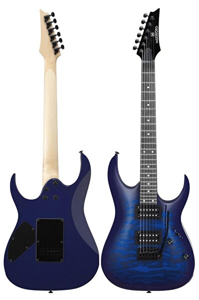 Maxword Grade Blue Rosewood Klavye HH Yüksek Kaliteli Elektro Gitar