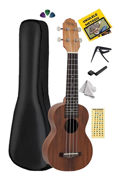 Midex SPA-241 Koa Ağacı Kaliteli Soprano Ukulele Seti