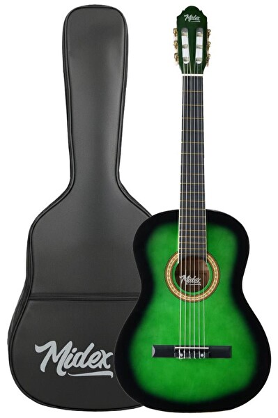 Midex MGX-200GR Kaliteli Klasik Gitar 4/4 Yetişkin Boy Full Set - Yeşil