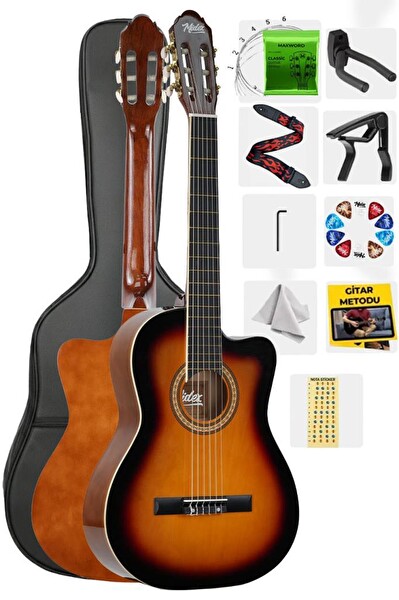 Midex MGX-100SB 4/4 Sap Ayarlı Çanta-Askı-Capo-Metod-Pena Üst Seviye Klasik Gitar