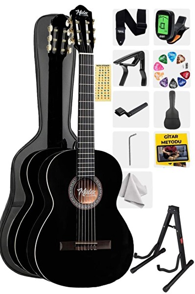Midex MGX-200BK Kaliteli Klasik Gitar 4/4 Yetişkin Boy Full Set