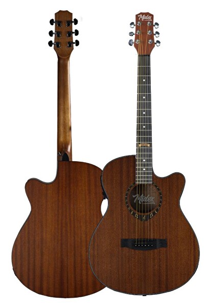 Midex PHX PRO - EC-3 XLR Yüksek Kaliteli Masif Elektro Akustik Gitar Seti - Kahverengi