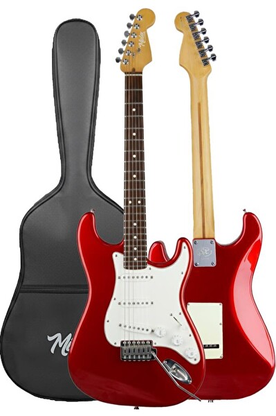 Midex RPH-30WRD-25AMP Kırmızı Strat Kasa SSS 25W Amfili Elektro Gitar Seti