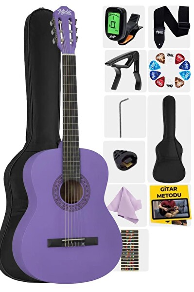 Midex CG-270PRP Mor Renk Klasik Gitar 4/4 Yetişkin Boy Sap Ayarlı Full Set