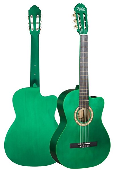 Midex CG-395GRN Yeşil Renk Kesik Klasik Gitar 4/4 Yetişkin Boy Sap Ayarlı Full Set