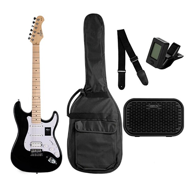 Kozmos KGP-STG20HSS-BK Siyah Elektro Gitar Seti