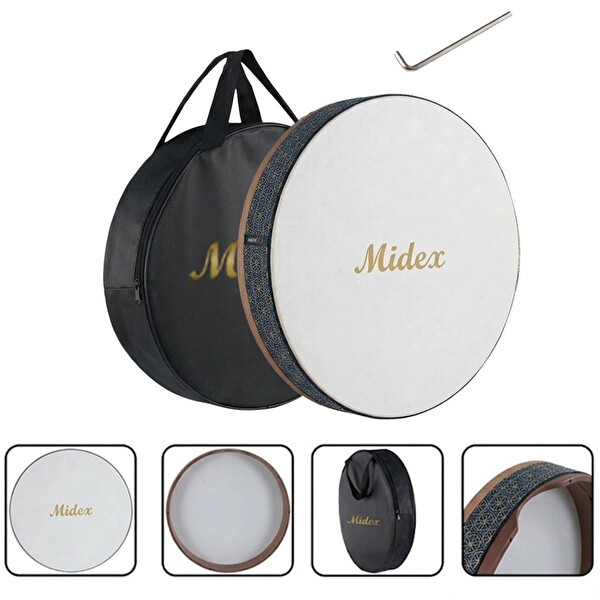 Midex BR-810X 10'lu Bendir Def Toptan Paket Akort Ayarlı El Tutma Oyuklu Çantalı