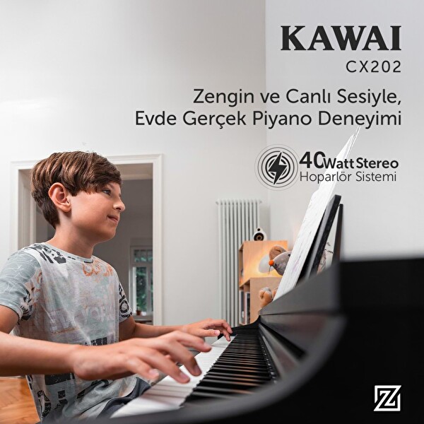 Kawai CX202B Siyah Dijital Piyano (Tabure ve Kulaklık)
