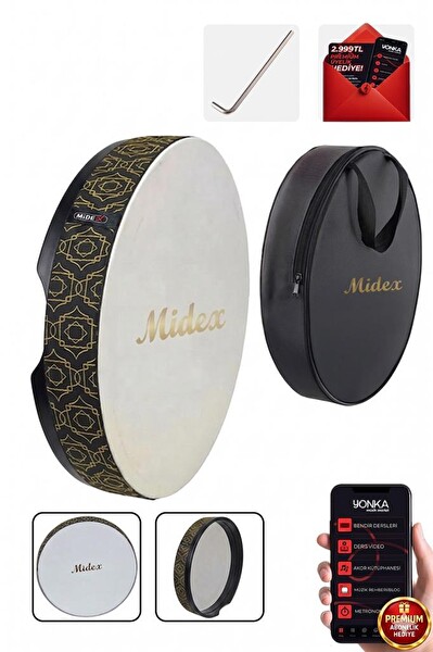 Midex BR-511 Kaliteli Bendir Def Akort Ayarlı El Tutma Oyuklu Çantalı