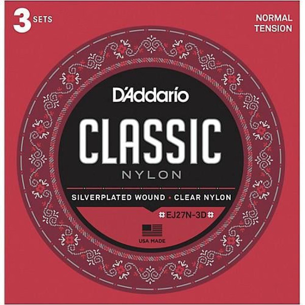 D’Addario EJ27N-3D Klasik Gitar Tel Seti 4/4 3’lü Paket Normal Tension