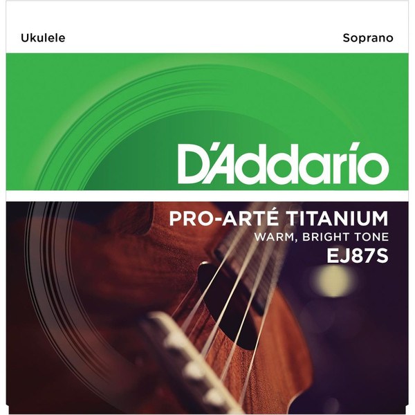 D'addario EJ87S Soprano Titanium Warm Bright Ukulele Tel Seti