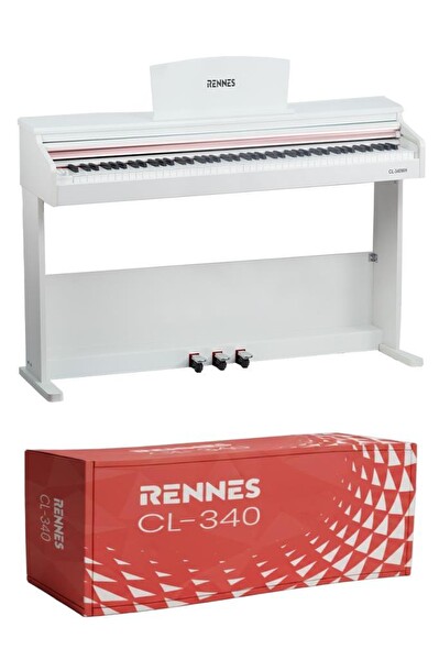 Rennes CL-340WH Tuş Hassasiyetli 88 Tuş Dijital Piyano Profesyonel Beyaz