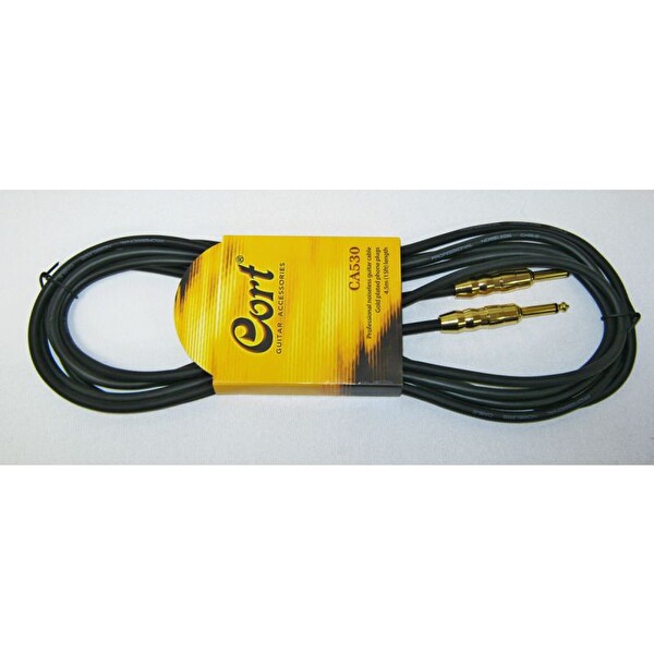 Cort CA530 BK Gürültüsüz Noiseless 4.5 M Siyah Gitar Kablosu