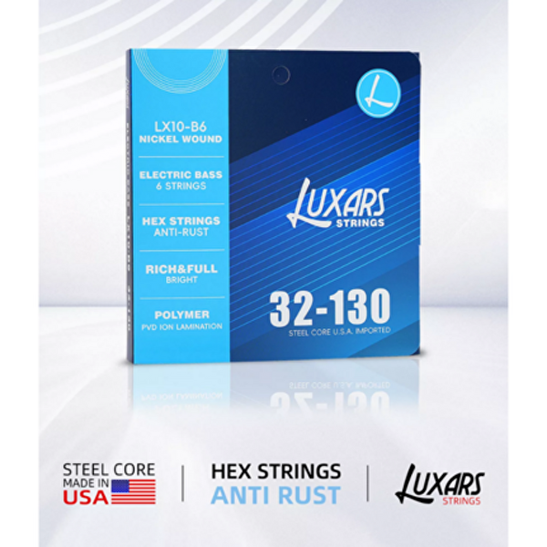 Luxars LX10-B6 32-130 Nickel Wound 6 Telli Bas Gitar Teli