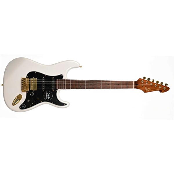 Peavey Raptor Lightning Bolt ST 60th HSS Stratocaster Elektro Gitar Altın-Beyaz