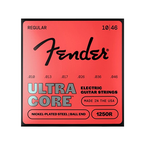 Fender Ultracore 1250R Nikel Kaplama Çelik Bilye Başlı 10-46 Elektro Gitar Teli