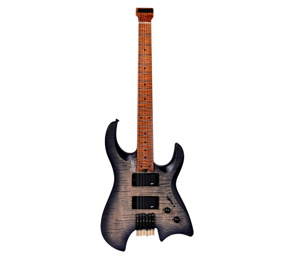 Luxars S-G63-6 SBK Headless Kafasız Elektro Gitar Saten Siyah - Gigbag Dahil