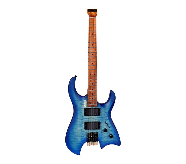 Luxars S-G63-6 SBL Headless (Kafasız) Elektro Gitar Saten Mavi Gigbag Dahil