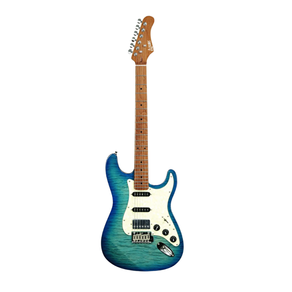 Luxars S-G25 SBL Stratocaster Tipi Elektro Gitar Doğal Damarlı Mavi