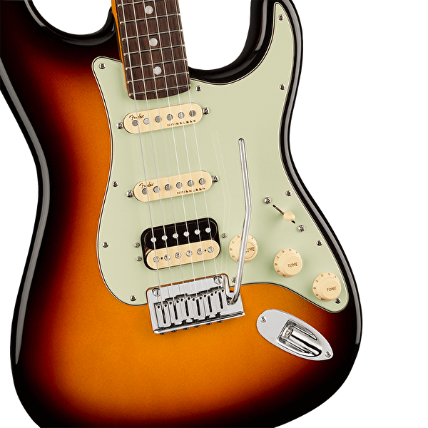 Fender American Ultra Stratocaster HSS Gülağacı Klavye Ultraburst Elektro Gitar
