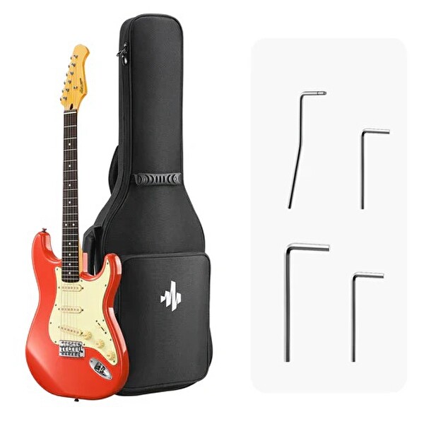 Donner DST-600 Elektro Gitar Festival kırmızısı