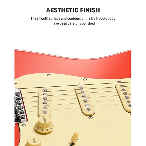 Donner DST-600 Elektro Gitar Festival kırmızısı