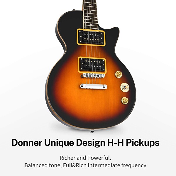Donner DLP-124S LP Elektro Gitar Paketi Güneş Patlaması