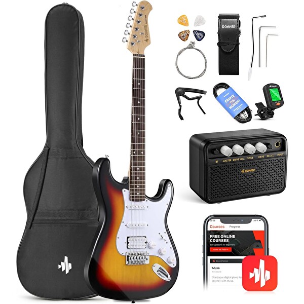 Donner DST-100S ST Elektro Gitar Seti Güneş Patlaması