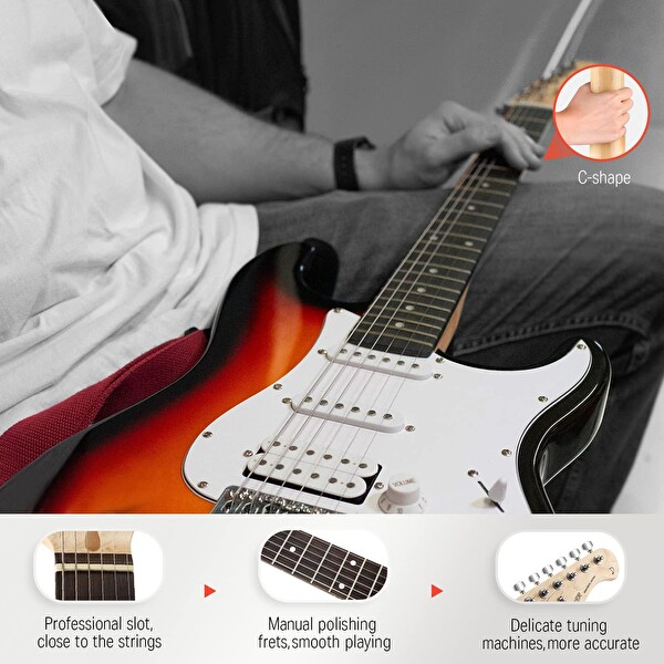 Donner DST-100S ST Elektro Gitar Seti Güneş Patlaması