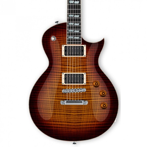 ESP USA Custom Eclipse FM CH Tiger Eye Elektro Gitar - Kaplan Gözü Gün Batımı