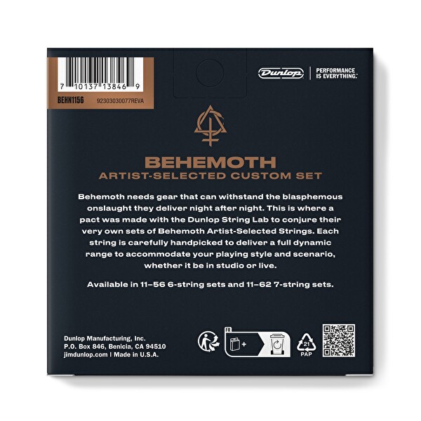 Jim Dunlop BEHN1156 Behemoth Eg-nkl Elektro Gitar Teli 11-56