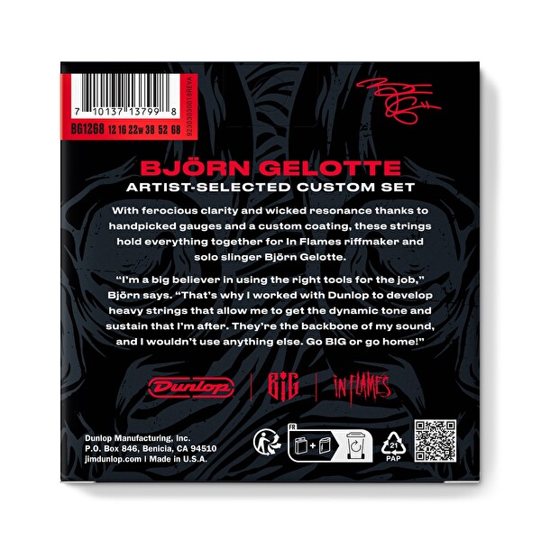 Jim Dunlop Björn Gelotte Özel Seri Drop D Elektro Gitar Teli 12-68