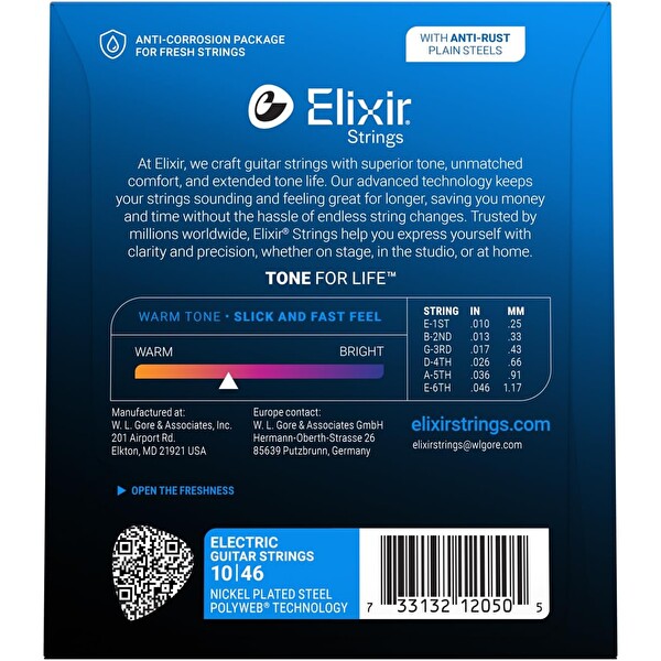 Elixir Nickel Polyweb Hafif Elektro Gitar Teli 10-46