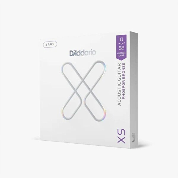 Daddario XSAPB1152 Akustik Gitar Tel Seti 3'lü Paket Hafif Ölçü Fosfor Bronz
