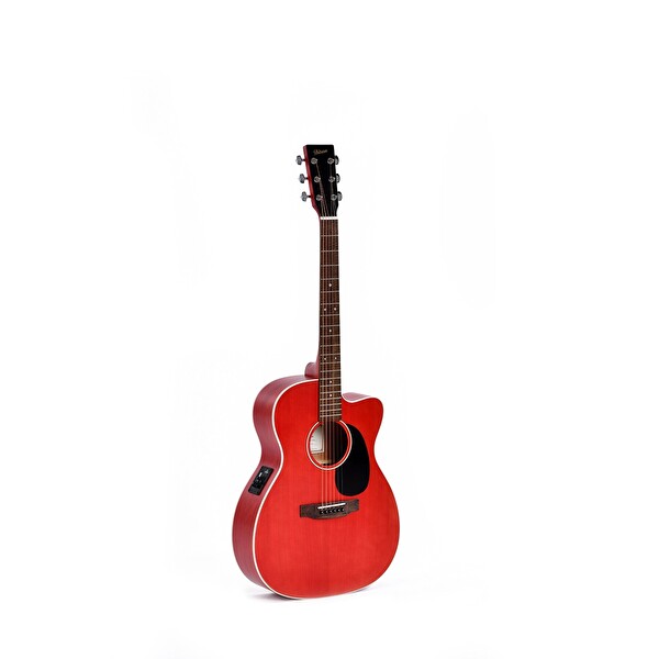 Ditson 000C-10E-TRD Elektro Akustik Gitar Yarı Şeffaf Koyu Kırmızı