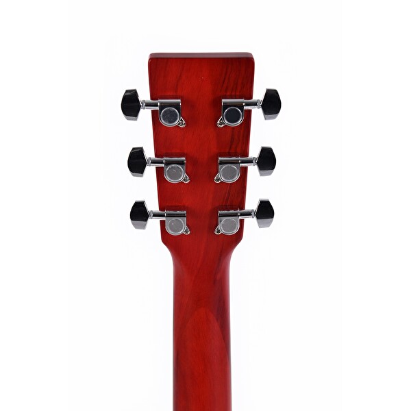 Ditson 000C-10E-TRD Elektro Akustik Gitar Yarı Şeffaf Koyu Kırmızı