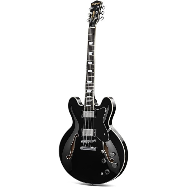 Donner DJP-1000 Yarı Oyuk Gövdeli Siyah Elektro Gitar