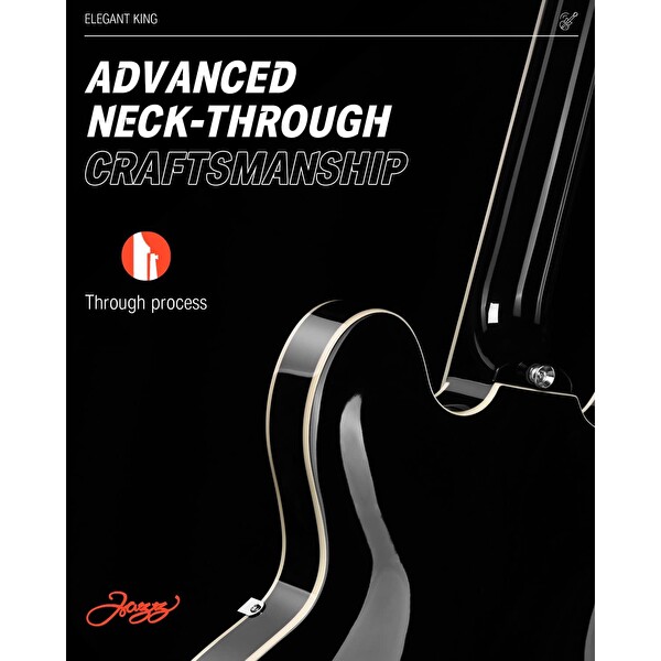 Donner DJP-1000 Yarı Oyuk Gövdeli Siyah Elektro Gitar
