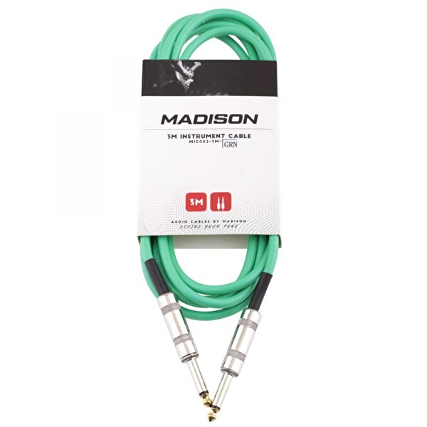 Madison Gitar Kablosu 3 Metre - Yeşil