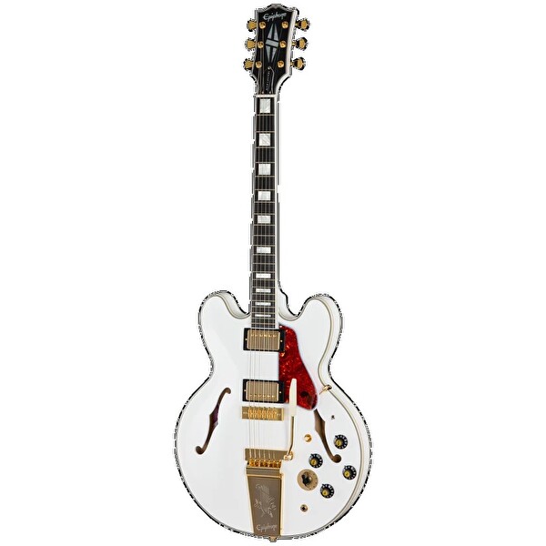 Epiphone IGC Alex Lifeson 1976 ES-355 Reissue Yarı Boş Gövdeli Elektro Gitar Alp Beyaz