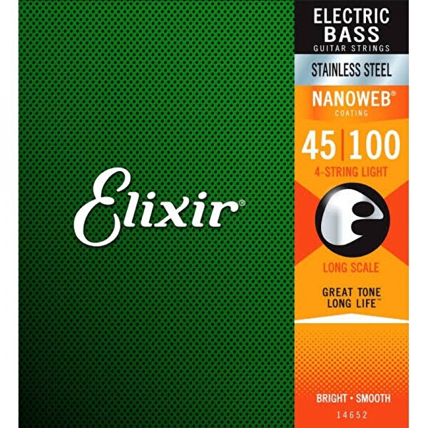Elixir 14652 Nano Kaplamalı 4 Telli Bas Gitar Teli 45 - 100