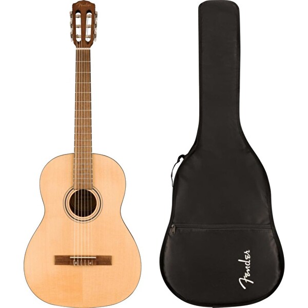 Fender CN-30 Geniş Ağızlı Ceviz Klavye Naturel Taşıma Çantası Dahil Klasik Gitar