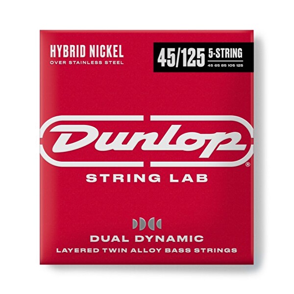 Jim Dunlop DBHYN45125 Hybrid Nickel Bas Gitar Teli 45-125