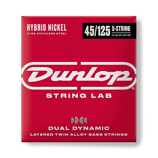 Jim Dunlop DBHYN45125 Hybrid Nickel Bas Gitar Teli 45-125
