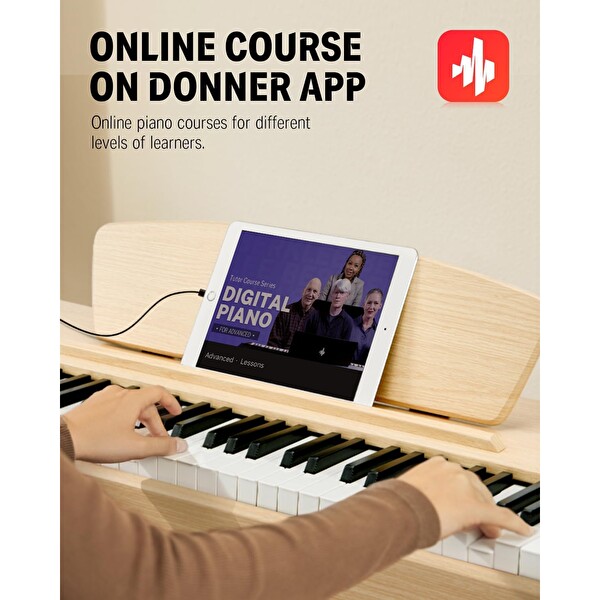 Donner DDP-80 Wooden Style Dijital Piyano Doğal Ahşap