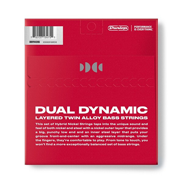 Jim Dunlop DBHYN45105 Hibrit Nikel Bas Gitar Teli (45-105)